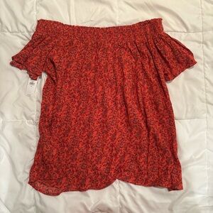 Old navy floral off the shoulder blouse medium